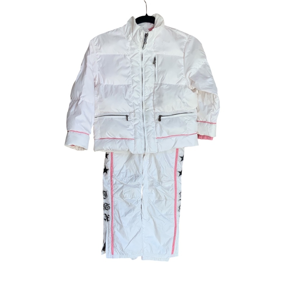 JSX SKI WEAR OUTFIT SZ 6 WHITE AND PINK WITH STARS